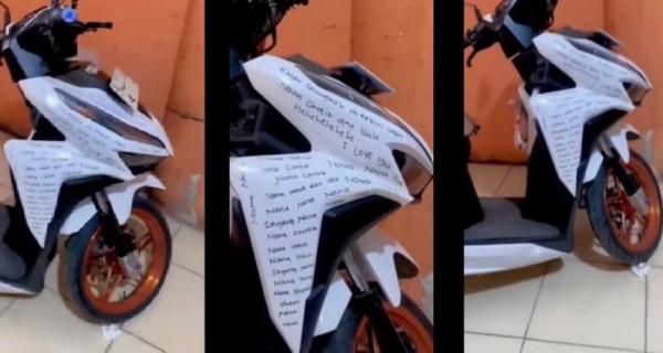 Wanita Ini Coret-coret Motor Pacar agar Tak Selingkuh, Netizen: Maling pun Ragu Mencurinya