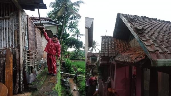 6 Rumah di Panumbangan Ciamis Diterjang Angin Kencang, Pusaran Puting Beliung Membuat Warga Panik