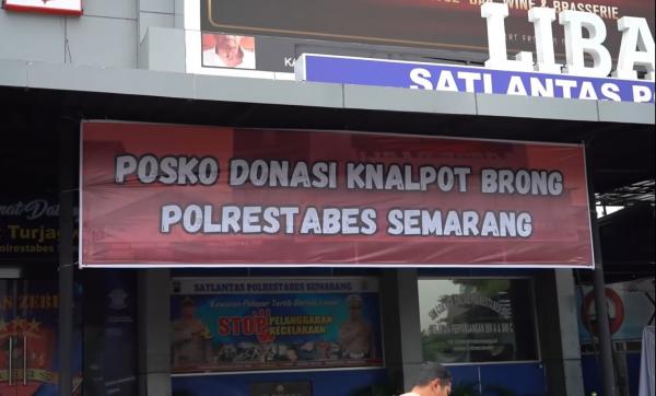 Polrestabes Buka Posko Donasi Knalpot Brong di Pos Zebra Simpang Lima Semarang