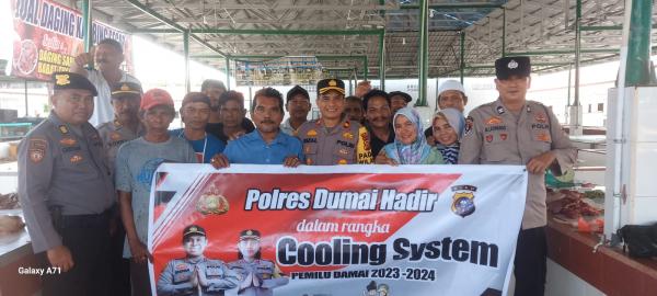 Kapolsek Dumai Barat Didampingi Wakapolsek Laksanakan Cooling System Untuk Pemilu Damai 2024