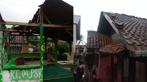 Angin Puting Beliung Rusak 6 Rumah dan Pos Ronda di Medanglayang Ciamis, Berlangsung Selama 60 Detik