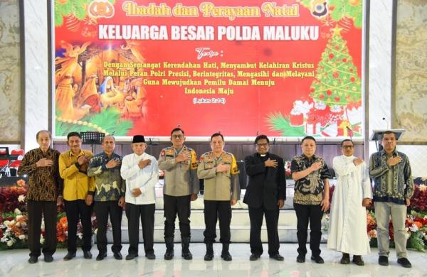 Hadiri Perayaan Natal Polda Maluku, Kapolda: Jadilah Polisi Rendah Hati dan Presisi