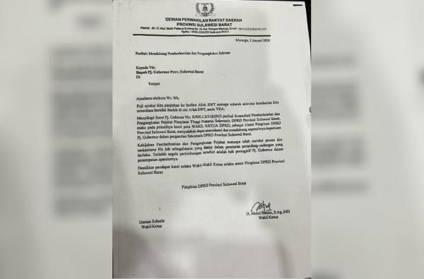 Bocor Surat Tidak Berstempel, 2 Wakil Ketua DPRD Mendukung Mutasi Sekwan 