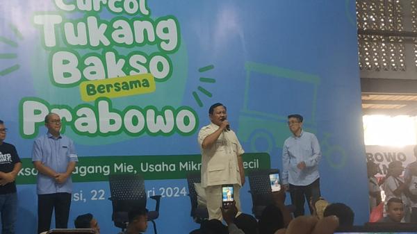 Prabowo Penuhi Undangan Pedagang Bakso di Kota Bekasi