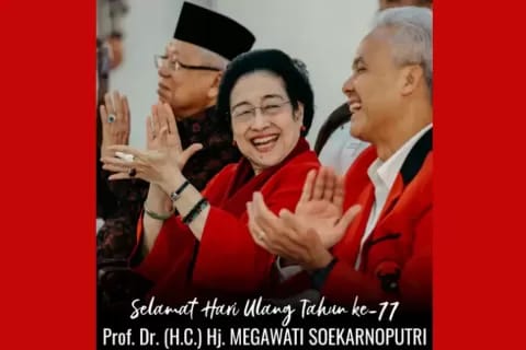 Ganjar Ucapkan Selamat kepada Megawati Ultah ke-77 : Salam Metal Bu, Menang Total !