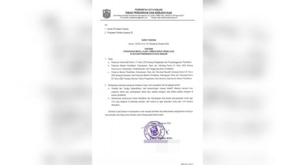 Disdikbud Kota Banjar Keluarkan Surat Edaran Larangan Penjualan LKS di Sekolah