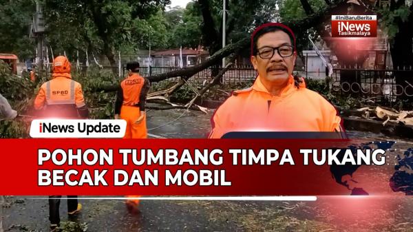 Video Pohon Tumbang Timpa Tukang Becak Dan Mobil Di Dadaha Tasikmalaya 9425