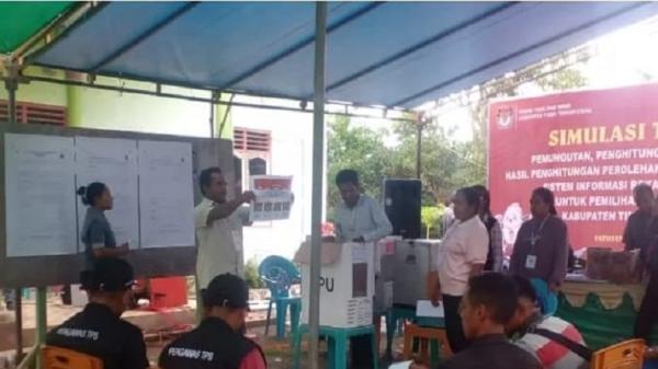 Simulasi Pemilu 2024 Digelar oleh KPU Kabupaten TTU di Desa Fatusene