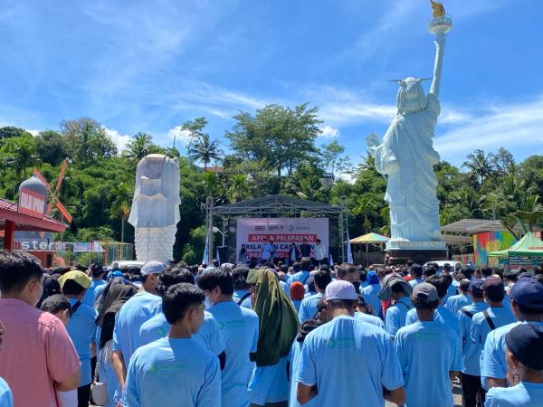 Wakil Ketua TKN dan Samawi Banjarnegara Gelar Pelepasan Relawan Canvasing, Ingatkan Pemilu Damai