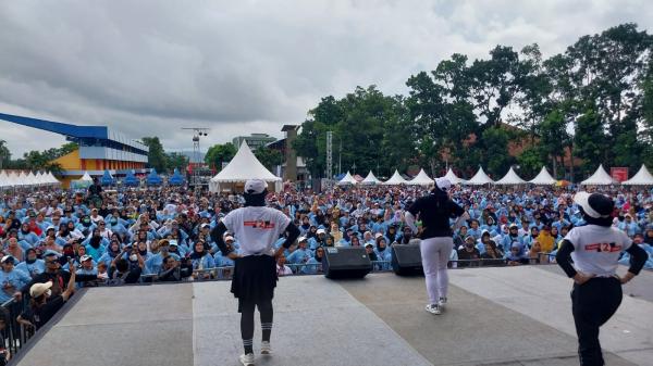 Ribuan Relawan Bolone Mase Gelar Senam Gemoy, Targetkan Kemenangan 55 Persen di Jateng