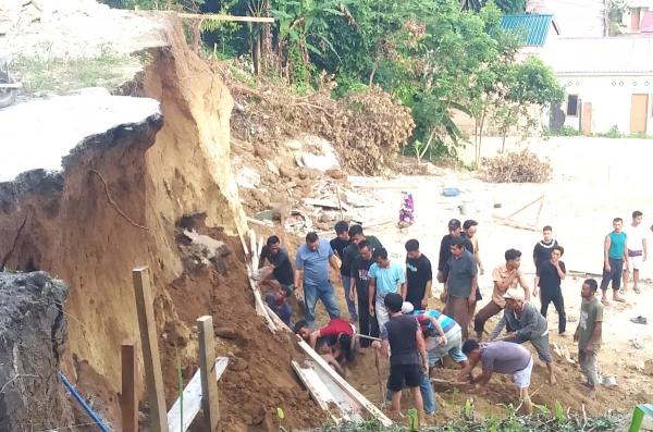 Tanah Longsor di MS Bombong Raya Residence Pematang Siantar, 1 Orang Tewas 