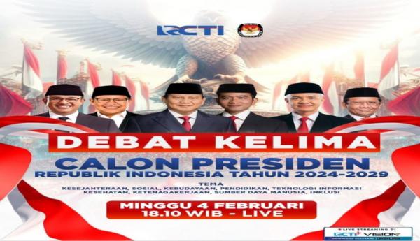 Live Streaming Hari Ini, Debat Kelima Calon Presiden Indonesia