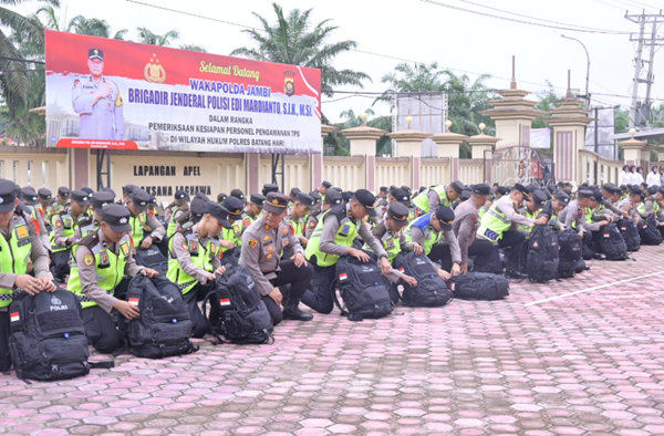 Cek Kesiapan Pengamanan TPS, Wakapolda Jambi Kunjungi Polres Batanghari 