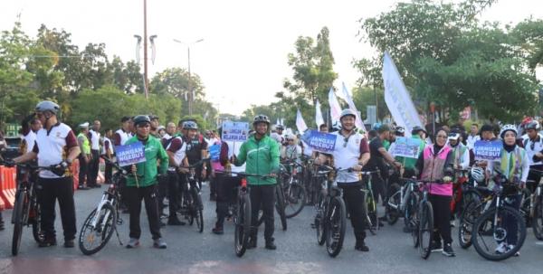 Kapolda Aceh dan Pangdam IM Kampanyekan Keselamatan Berlalu Lintas Pada Fun Bike Sinergitas