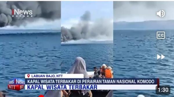 Kapal Wisata Terbakar di Perairan Labuan Bajo, NTT