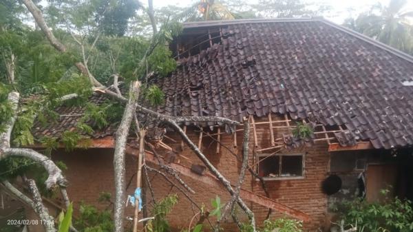 Rumah Warga di Ciamis Tertimpa Pohon Tumbang, Atap Rusak Parah