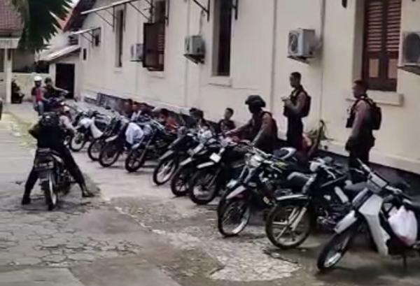 45 Motor Knalpot Brong Diamankan Polisi Saat Kampanye Ganjar-Mahfud di Solo