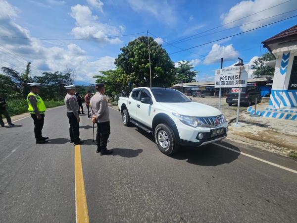 Kapolres Pantau Arus Lalulintas di Jalinsum Perbatasan Way Kanan dan Lampung Utara