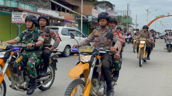 Siaga Masa Tenang, Polres Rohul Laksanakan Patroli Bersama Bawaslu, TNI, dan Satpol PP