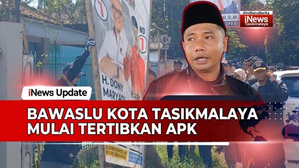 VIDEO: Hari Pertama Masa Tenang Pemilu 2024, Bawaslu Kota Tasikmalaya Mulai Tertibkan APK