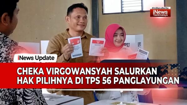VIDEO: Pj Wali Kota Tasikmakaya Cheka Virgowansyah Salurkan Hak Pilihnya di TPS 56 Panglayungan