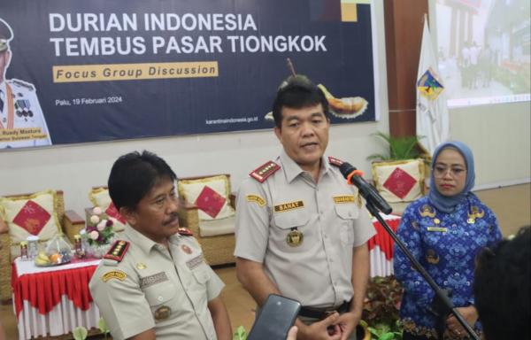 Barantin Buka Peluang Pasar Durian Palu ke Pasar Tiongkok