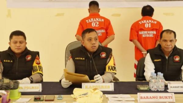 Kasus Narkoba, Polres Halmahera Selatan Tangkap Dua Pemuda di Kelurahan Soa Sio