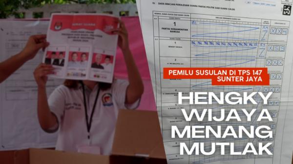 Penghitungan Surat Suara Pemilu Susulan di TPS 147 Sunter,  Hengky Wijaya Menang Mutlak
