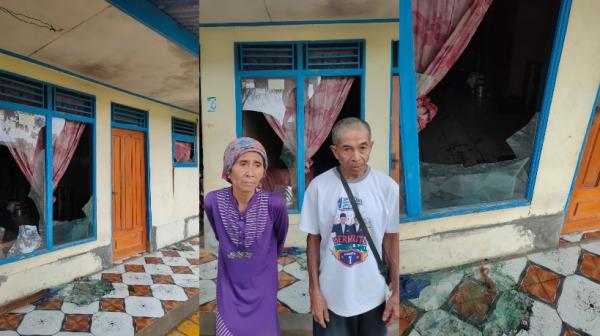 Rumah Pasangan Lansia Aki Kastaja dan Nini Jumsih di Ciamis Rusak Disambar Petir