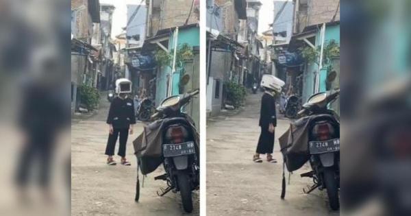Viral Bocah Gunakan Helm Berbentuk CCTV, Netizen: Kamera Pengawas Keliling