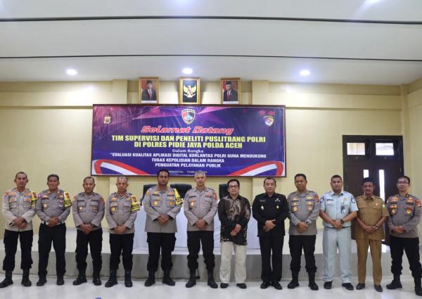 Tim Puslitbang Polri Evaluasi Aplikasi Digital Korlantas di Polres Pidie Jaya Aceh
