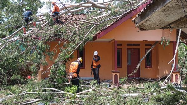 Dalam Sehari Ratusan Rumah di Ciamis Diterjang Amukan Hujan Badai dan Angin Kencang