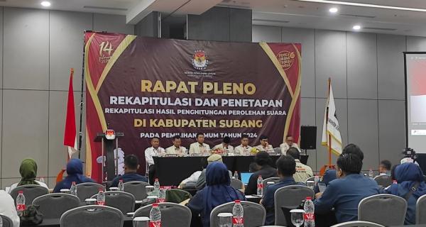 Pleno Rekapitulasi Suara Pemilu 2024, KPU Subang Targetkan Selesai 3 Hari