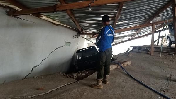 Akibat Dampak Banjir, 1 Rumah Warga di Nganjuk Amblas