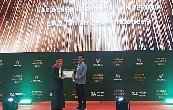 Baznas Awards 2024, Taman Zakat Dinobatkan Sebagai Lembaga Amil Zakat Terbaik Indonesia