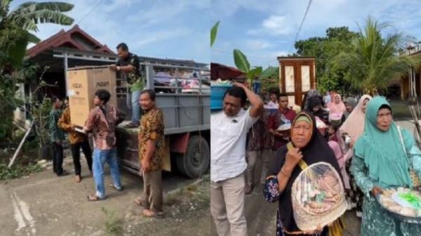 Viral Pernikahan di Pati, Rombongan Pengantin Bawa Seserahan Kulkas hingga Mesin Cuci