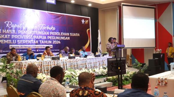 Sempat Diskors, Rapat Pleno Rekapitulasi Tingkat Provinsi Papua Pegunungan Dilanjutkan