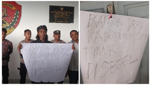 Aliansi Aksi untuk Aksi Segel Kantor DPRD, Wakapolres Sumba Timur Terlibat Debat Sengit  dengan Demo