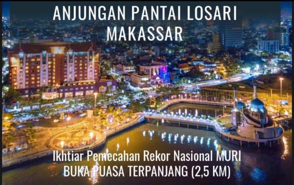 Buka Puasa Terpanjang 2,5 Km di Losari Makassar akan Pecahkan Rekor MURI