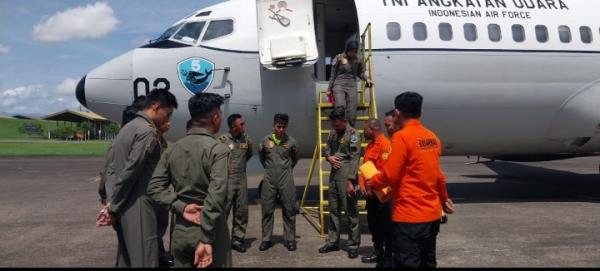 Basarnas Dibantu Pesawat Boeing 737-200 TNI AU Cari ABK Kapal Yuiee Jaya 2 Lewat Udara
