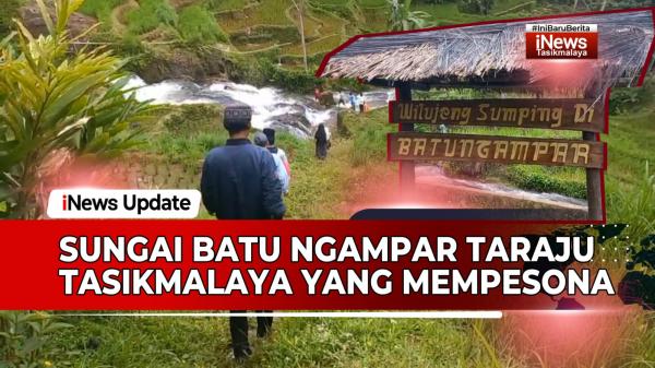 VIDEO: Pesona Sungai Batu Ngampar di Tengah Persawahan dan Perkebunan Teh Taraju Tasikmalaya