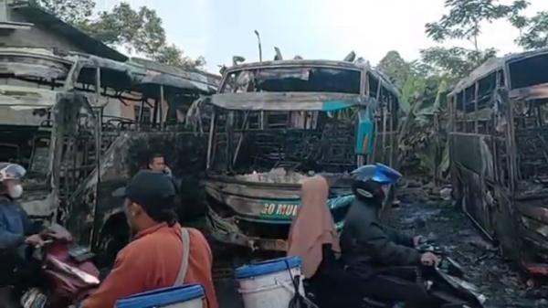 3 Bus Milik Anggota DPRD Pekalongan Hangus Terbakar