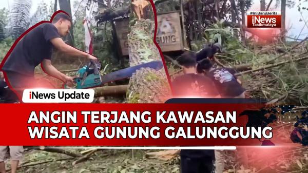 VIDEO: Angin Kencang Terjang Kawasan Gunung Galunggung, Wisatawan Panik Atap Rumah Warga Beterbangan