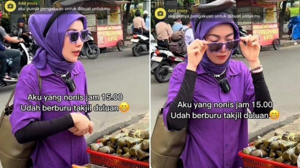 Demi Berburu Takjil, Wanita Non-Muslim Ini Nyamar Pakai Hijab bikin Netizen Ngakak   