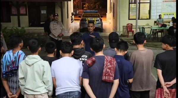 Polsek Kota Agung Bersama Koramil Amankan Remaja Terindikasi Terlibat Aksi Perang Sarung