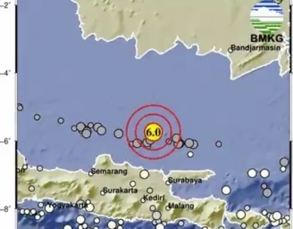 Gempa M6,0 Guncang Tuban Jatim, Getaran Terasa Sampai Demak, Semarang dan Kendal