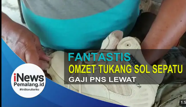 Wow! Omzet Tukang Sol Sepatu di Pasar Pagi Pemalang Fantastis, Gaji PNS Lewat