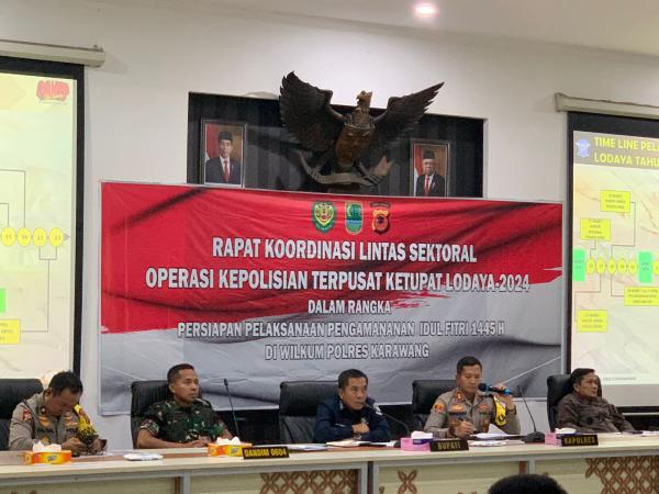 Pemkab Bersama TNI-Polri Gelar Rakor Pengamanan Hari Raya Idul Fitri di Karawang
