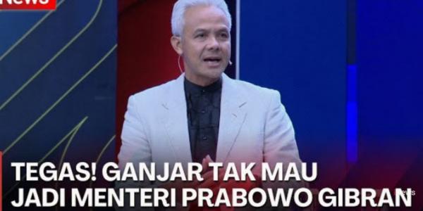 Video Ganjar Pranowo Tegaskan Posisi Sebagai Oposisi dalam Pemerintahan Prabowo-Gibran