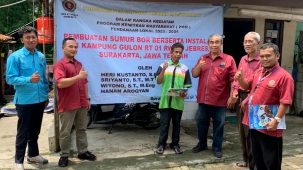STT Warga Surakarta Sumbang Pembuatan Sumur Bor dan Instalasi di Gulon Jebres
